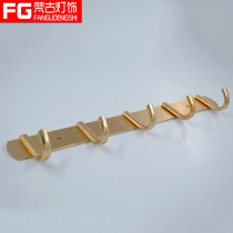 Golden coat hook clothes adhesive hook wall-mounted towel adhesive hook Wall pai gou toilet free punch coat hook