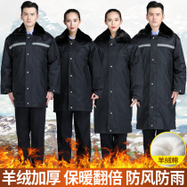 Security coat Winter Men thick long-term labor insurance work clothes winter clothes cotton clothes cold clothes cashmere military coat women