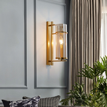 Full copper wall lamp Bedroom bed Headlights Nordic Living room Background wall Wall Lamp Creativity Modern Minima Light Lavish Aisle Wall Lamp