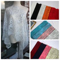 High-grade two-color color gray black line eyelash lace fabric DIY high-grade clothing wedding veil accessories