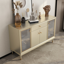 Light Extravagant Solid Wood Dining Side Cabinet Integrated Hyun Kann Cabinet Modern Minima Home Leaning Wall American Wine Cabinet Small Household Type Lockers