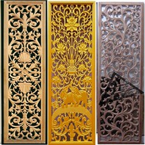  Chinese-style European-style carved hand-carved board screen partition porch three-dimensional relief solid wood flower grid through flower board custom-made