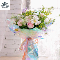 Milan New Products Magic Color Paper Gift Flowers Wrapping Paper Rainbow Membrane Laser Paper Opp Glass Paper Phantom Film