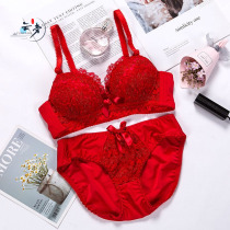 Net red money 2022 new Ben year red lingerie female lace lace bra suit with less woman bra single piece
