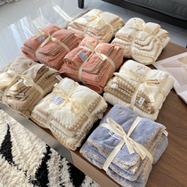  Just need B into the outer single extra high-quality teddy velvet soft absorbent embroidery multi-function blanket towel bath towel