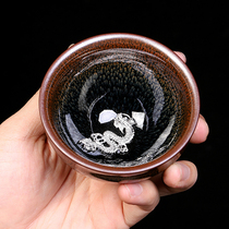 Construction of a masters cup upscale pure hand inlaid silver tea cup Jianyang iron tyre partridge tea cup single cup retro