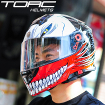 TORC motorcycle helmet unveiling helmet double lens anti-fog male Four Seasons full-covered locomotive full helmet summer personality cool