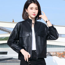 Leather jacket 2021 new spring and autumn Korean version of loose collar leather jacket womens small jacket retro coat tide