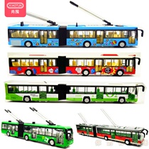   Large lengthened double-section bus Bus Bus Tram Double-decker bus bus car model toy