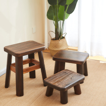 New Chinese style solid wood small stool home bench low stool wearing shoes stool entering stool entering stool living room dining stool sofa footrest