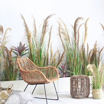 Sicilian Emulation Plant Natural Reed Potted Plant Suit Nordic Indoor Floor Green Plant Cafe Fake Tree Building
