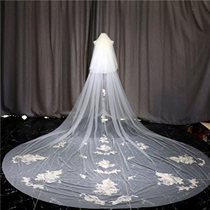 Clearance and leak Dubai style wedding veil bridal wedding accessories champagne white soft yarn veil