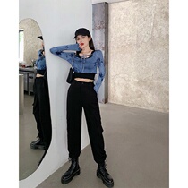 Tennis Red Suit Woman Spring Autumn New Fashion Zdyeing Dew Navel Long Sleeve Shirt Spicy Girls Vest Two Suits Tide