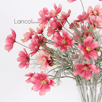 Lancol blue simulation flower hipster cosmos dark pink living room decoration flower ornaments fake flower silk flower