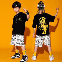 Street Dance Suit Boy Hip Hop Handsome Young Children Street Dance T-Shirt Tide Clothing Hiphop Girl Plays Out The Boomer Card