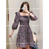 MAJE 21 early spring women sweet print bubble sleeve dress MFPRO01642