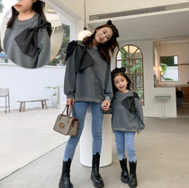 Special pro-sub-clothing online red butterfly knot sweatshirt 2021 early spring new ocean gas tide Fan casual blouse female dress