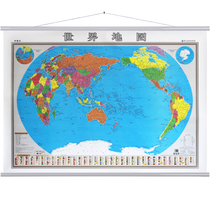 (Chinese and English version) World map wall map 1 4 meters X1 meter lanyard lanyard map business office map waterproof film whole sheet without splicing HD 2020 New version