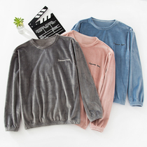 Fairy warm pajama top Womens winter pullover island velvet thickened warm elastic long-sleeved shirt can be worn outside home clothes