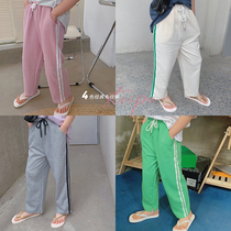 Salty Egg Shrimps Rice Girl Straight Drum Sports Pants Baby Spring Autumn Clothing Sweatpants Light Thin Childrens Bar Casual Long Pants