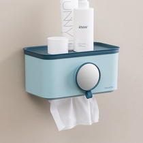 Face towel storage box Wall-mounted toilet bathroom free hole wiping face towel creative disposable cleansing towel shelf