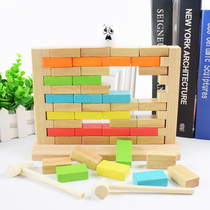 Small Mash Demolition Wall Game Domino Enhancing Parent-child Affection Interactive Desktop Wood Development Puzzle Toys