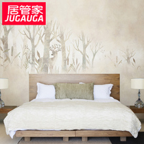 Home Butler Nordic wallpaper personalized custom hand-painted bedroom living room background wallpaper non-woven wall cloth creative mural