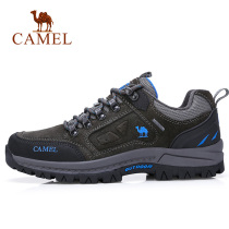 Camel leather shoes mens leather outdoor sports hiking shoes autumn soft bottom soft leather mountain climbing mens shoes tide shoes