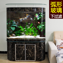 Wall-mounted household living room 1 2 meters fish tank screen double-sided ornamental fish tank aquarium medium-sized glass free water change