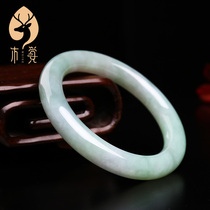 Mujue Yaqing natural jade bracelet spring with colorful jade bracelet delicate female model chaise charm ring mouth 57mm