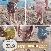 Youyou girl shorts wear a hundred childrens summer clothes female baby Foreign pants 1-3-4 year old boomer baby shorts