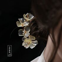 Hair Comb Super Fairy Hair Accessories Qipao Accessories Vintage Transparent Glazed Hairpin Inserts Comb Head Accessories Women Fairy Qi Hanfu Ornaments