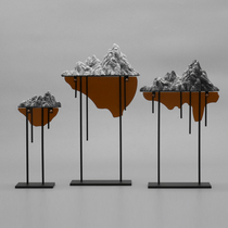 Modern New Chinese Creative Iron Art Fake Mountain Acrylic Soft Adornment Pendulum Boilerplate room Living room Hyun Off furnishing