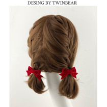 Double Raw Bear Sweet And Cute Soft Girl Velvet Bow Tie to clip Liu Haiclip Little and delicate hair clip to clip