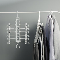 Pants rack Pants clip Household clothes rack hanging pants wardrobe storage multi-layer multi-function folding multi-clip culottes clip rack