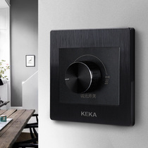 Keka black brushed dimmable LED incandescent lamp stepless knob Thyristor manual dimmer dimmer switch