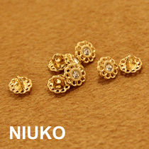 NIUKO Golden Flash diamond shirt button metal little Daisy button womens Button Button Flower knit shirt shirt button