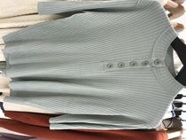 MECITY women 2019 spring new semi-high collar slim base button short sleeve sweater 515670