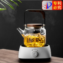 Glass cooking teapot can be heated with steamed tea boiler household high temperature resistant bubble teapot electric pottery kettle tea set