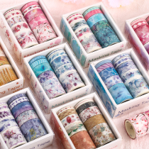 Salt is a 10-roll gift box hand account tape literary and artistic small fresh antique cherry blossom girl hand account DIY material sticker