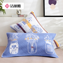 Jie Liya pillow pure cotton non-slip does not fall off cotton household high-grade pillow pillow European single pair