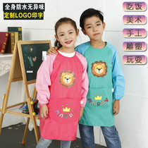 Childrens Painting Apron Boys Girls Eat Waterproof Fine Art Calligraphy Hood Painting Nursery baby Custom Inprint