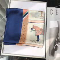 Small square scarf female spring summer chic Korean fashion scarf decorative cartoon animal pattern retro scarf