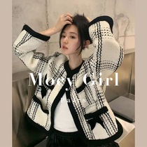 sandro asw small fragrance coat girl 2022 French fame style butterfly bow coat