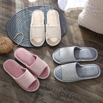 Linen slippers ladies summer home cotton linen indoor Spring and Autumn couples floor home men summer slippers home