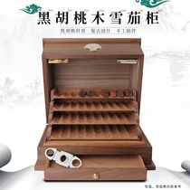 Elecampane Solid Wood Cigar Cabinet Black Walnuts Large Capacity Snow Plus cabinet Mens containing box moisturizing cabinet Solid storage