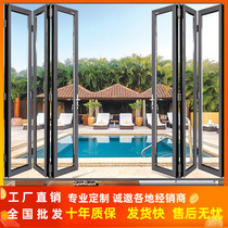 Aluminum alloy telescopic folding door push-pull car beauty dust-free workshop extremely narrow heavy balcony kitchen glass partitions