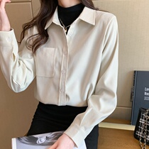 Grinding Wool Shirt Woman Autumn Winter Long Sleeve Thickened Design Sensation Small Korean version retro laminated with outer lap Shirt Jacket Loose