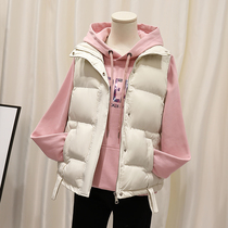 2021 autumn and winter New down cotton vest female short students Korean version of loose vest wear shoulder horse jacket jacket