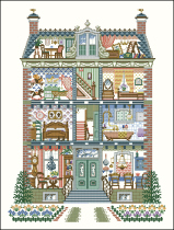 Cross stitch heavy drawing source file cartoon house